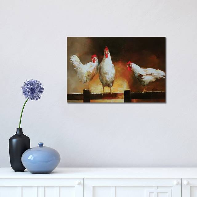 Chicken II by Willem Haenraets - Wrapped Canvas Painting (30.48cm H x 45.72cm W x 1.91cm D)