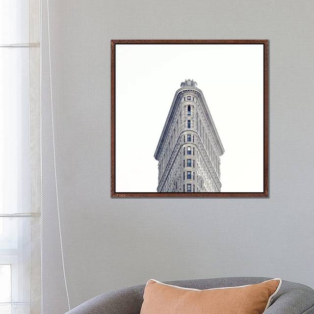 Flat Iron by Caroline Mint - Photograph Print on Canvas - Classic Brown Wood Framed (66.04 cm H x 66.04 cm W)