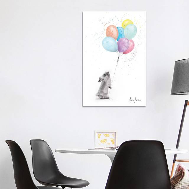 The Bunny and the Balloons by Ashvin Harrison - Wrapped Canvas Art Prints (101.6 cm H x 66.04 cm W x 1.91 cm D)