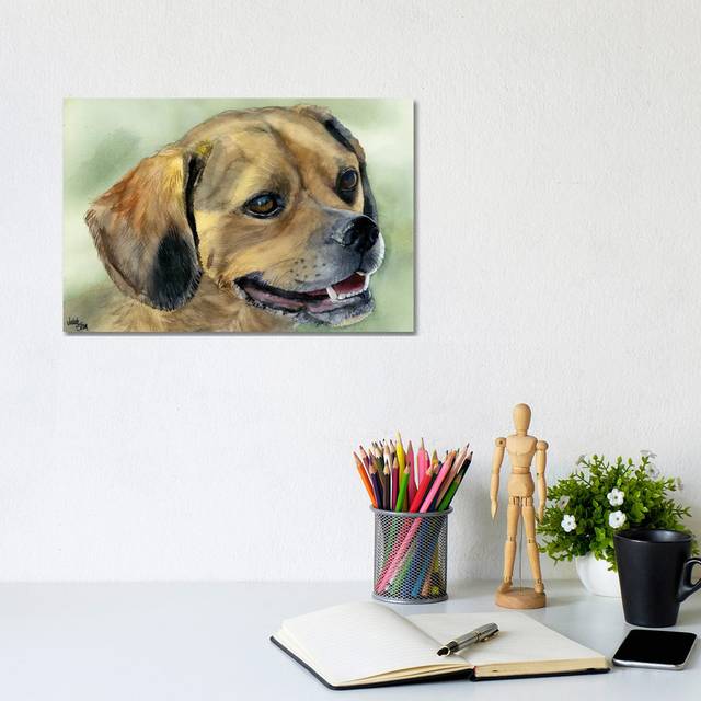 Puggle Bug - Puggle Dog by Judith Stein - Wrapped Canvas Painting (20.32cm H x 30.48cm W)
