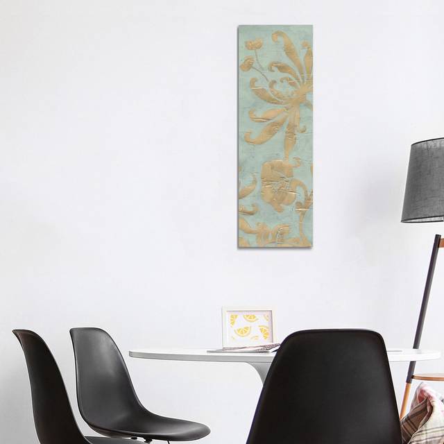 Graceful Garden Triptych II by June Erica Vess - Wrapped Canvas Panoramic Graphic Art (121.92cm H x 40.64cm W x 3.81cm D)