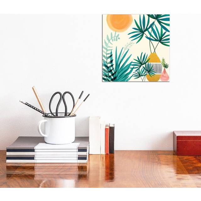 Moroccan Garden by Modern Tropical - Wrapped Canvas Graphic Art (30.48 cm H x 30.48 cm W)
