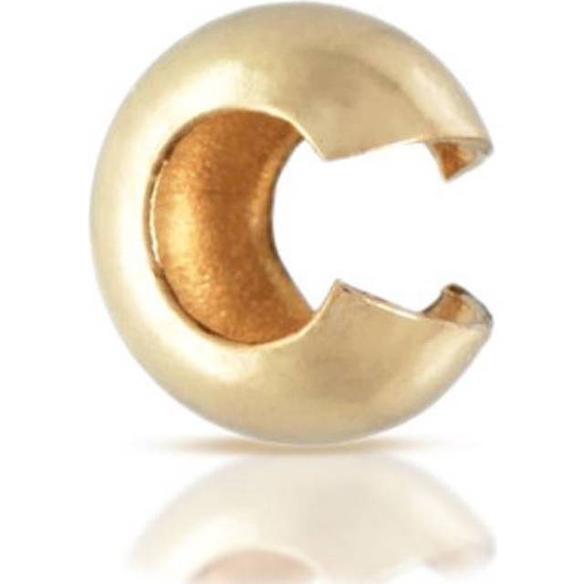100pcs Crimp Bead Knot Covers 4mm (0.16 Inch) Small Beads 14k Gold Plated Copper Brass for Jewelry Craft Making CF8-4