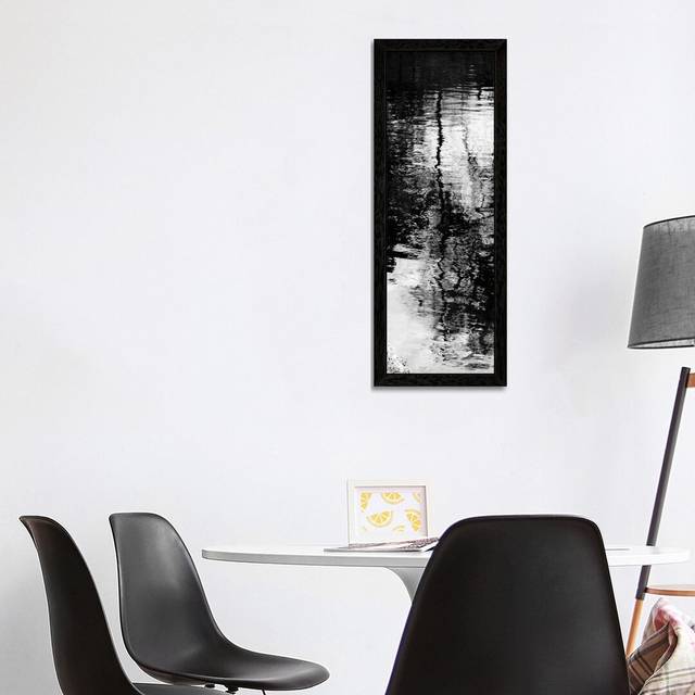 &#39;Reflecting Triptych II&#39; by Michael Barrett - Floater Frame Panoramic Painting Print on Canvas - Black Framed (121.92cm H x 40.64cm W x 3.81cm D)