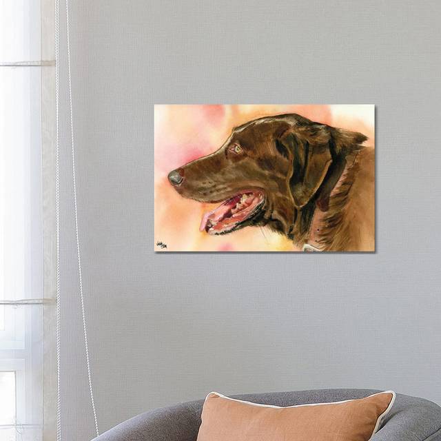 Lady Godiva - Chocolate Lab by Judith Stein - Wrapped Canvas Painting (45.72cm H x 66.04cm W x 3.81cm D)