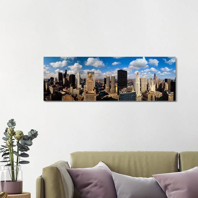 Skyline from Lake Michigan, Chicago, Illinois, USA #2 by Panoramic Images - Wrapped Canvas Panoramic Photograph (40.64cm H x 121.92cm W x 3.81cm D)