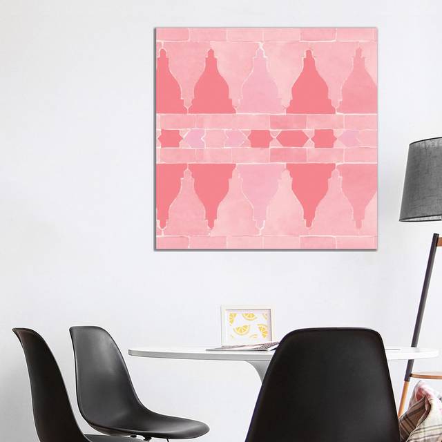 Moroccan Zellige With Abstract Red Wall Pattern (93.98 cm H x 93.98 cm W x 1.91 cm D)