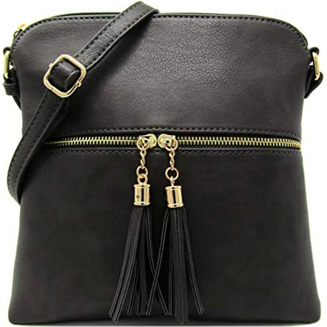 Solene Womens Lightweight Medium Crossbody Purse with Tassel  Perfect