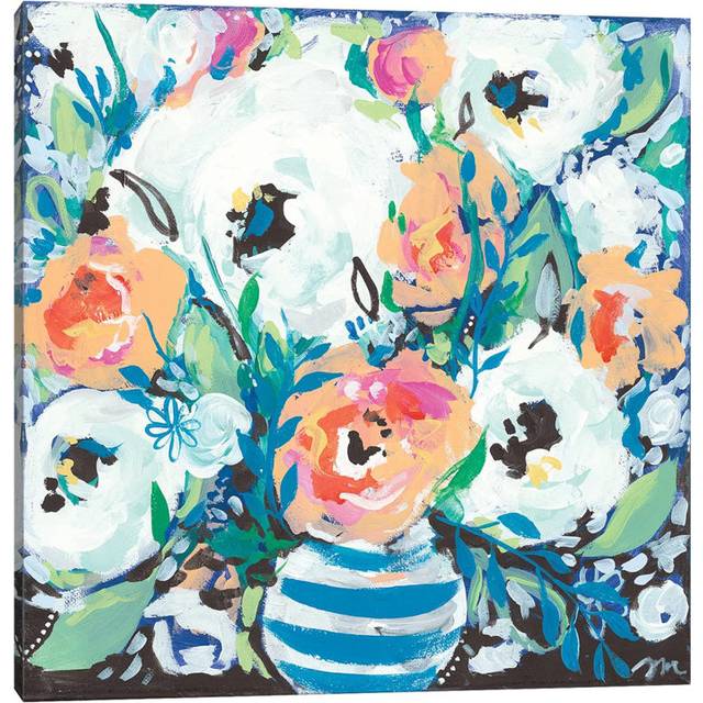 Fancy Florals I by Jessica Mingo - Wrapped Canvas Painting (45.72cm H x 45.72cm W x 1.91cm D)