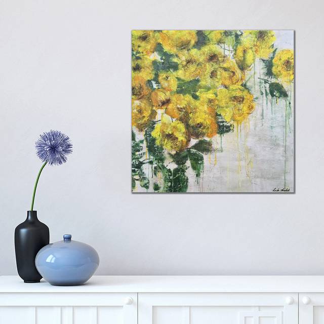 Yellow Peonies by Linda Charles - Wrapped Canvas Art Prints (45.72cm H X 45.72cm W)