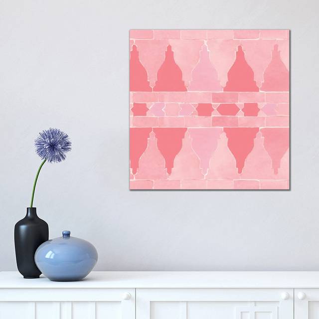 Moroccan Zellige With Abstract Red Wall Pattern (45.72 cm H x 45.72 cm W x 1.91 cm D)