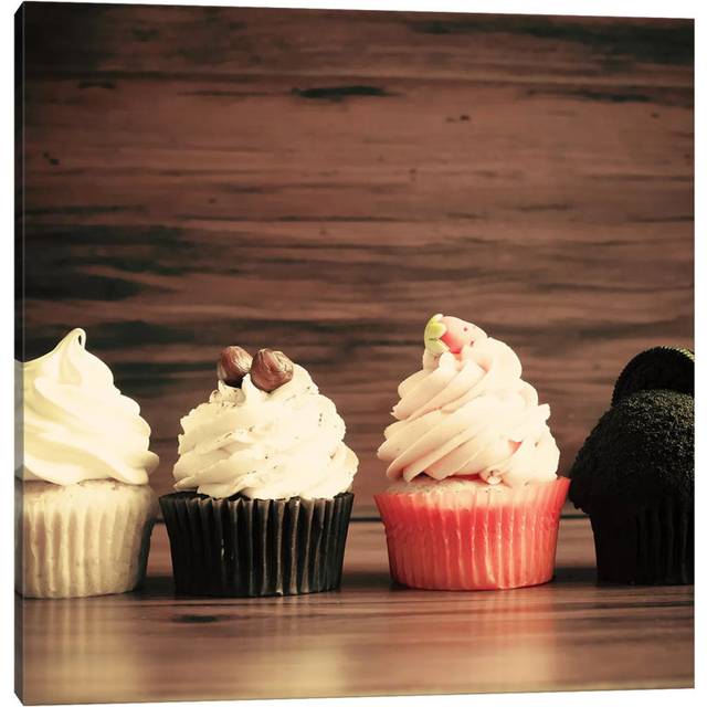 Autumn Cupcakes by Caroline Mint - Wrapped Canvas Painting (45.72cm H x 45.72cm W x 1.91cm D)