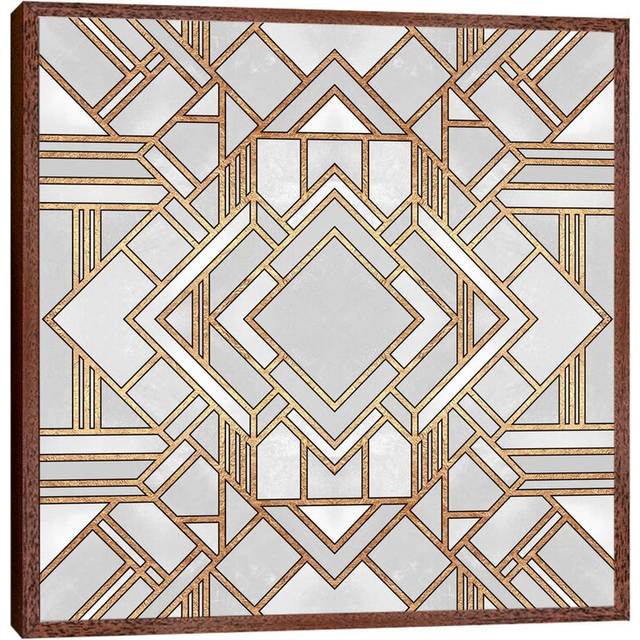 Art Deco I - Graphic Art Print on Canvas - Brown Framed (66.04 cm H x 66.04 cm W)