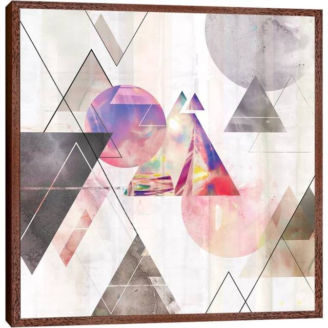 Holographic I by Isabelle Z - Graphic Art Print on Canvas - Classic Brown Wood Framed (45.72 cm H x 45.72 cm W)