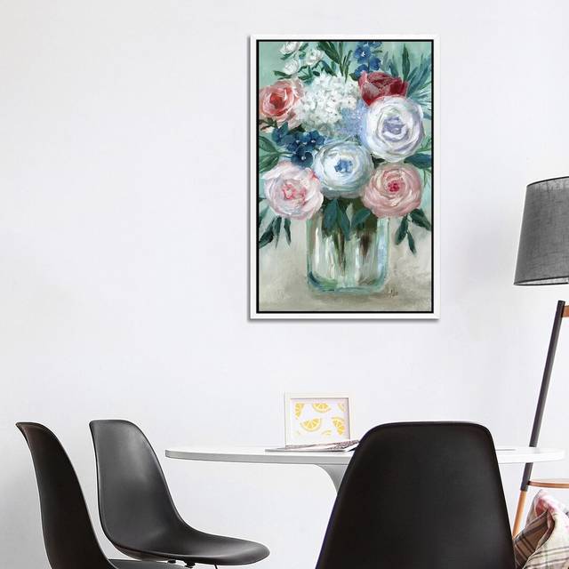 Chalk Pastel Bouquet - Print - White Framed (101.6 cm H x 66.04 cm W)