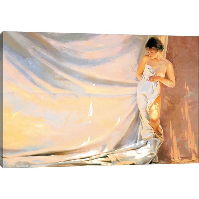 Warm Sheets by Maher Morcos - Wrapped Canvas Painting (30.48 cm H x 45.72 cm W)