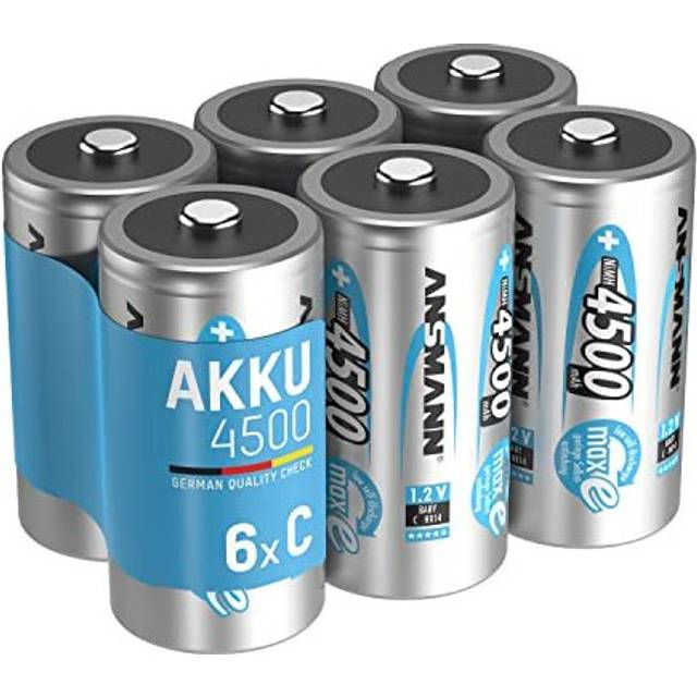 C Size Batteries [Pack of 6] Long Lasting Precharged Rechargeable C Type 4500 mAh NiMH MaxE Pro Battery For Flashlights, Operating Machines, Toys, LED