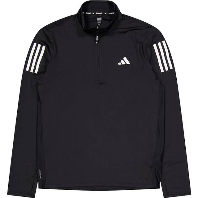 adidas Own The Run Half Zipped T-Shirt - Black - Size S