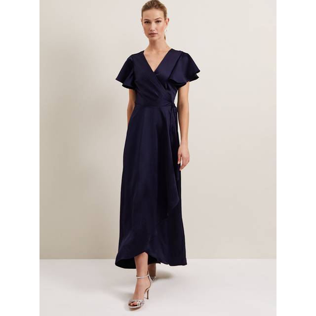 Phase Eight Arabella Satin Maxi Dress, Navy