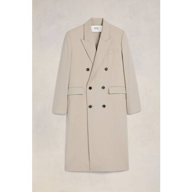 Double Breasted Coat Neutrals for Men - 52 - AMI Paris