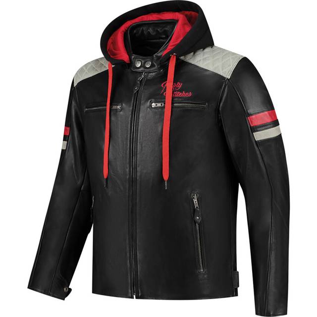 Rusty Stitches Jari Hooded v2 MC Jacket Black/Light Grey/RedM (M)