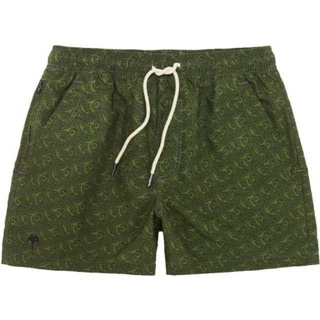 Green Squiggle Swim Shorts Herr, Green, L