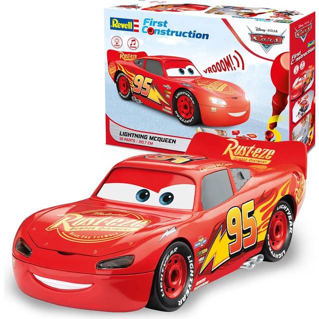 Revell Lightning McQueen Disney bilar bil med ljus och ljud, första konstruktion, byggsats för barn från 4, röd