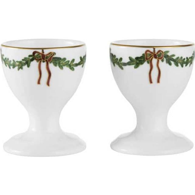 Royal Copenhagen - Star Ribbed Christmas - Serving Items - Porslin - Egg cup 2 pcs - 6,25 cm