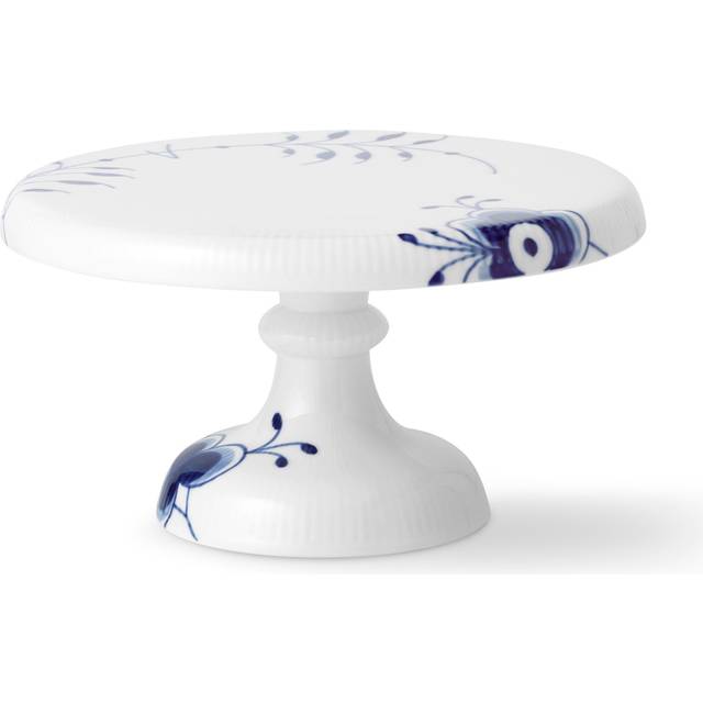 Royal Copenhagen Mega blå räfflad serveringsfat på foten, 23 cm