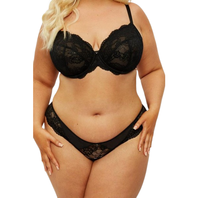 Ann Summers Fuller Bust - Sexy Lace - Uforet blonde-BH med dyb udskæring i sort