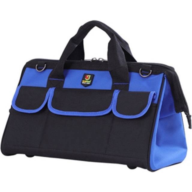 Multi-function Oxford Cloth Electrician Belt Pouch Maintenance Tools Handbag Shoulder Bag Convenient Hardware Tool Bag, Size : 19 inch(Blue)