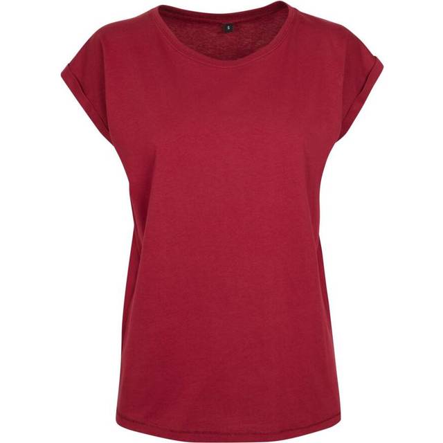 Build Your Brand Women's Extended Shoulder Tee Burgundy* 5XL