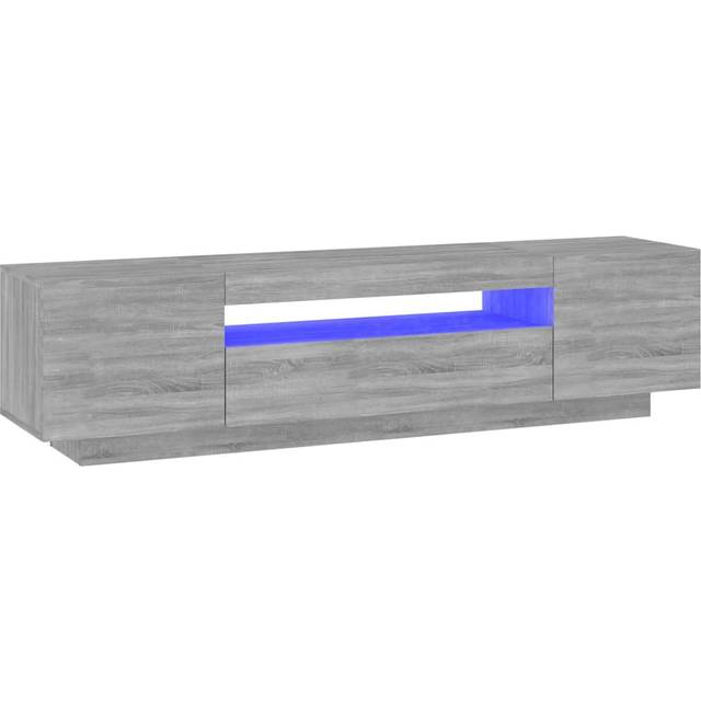 vidaXL TV Cabinet with LED Lights Grey Sonoma 160x35x40 cm