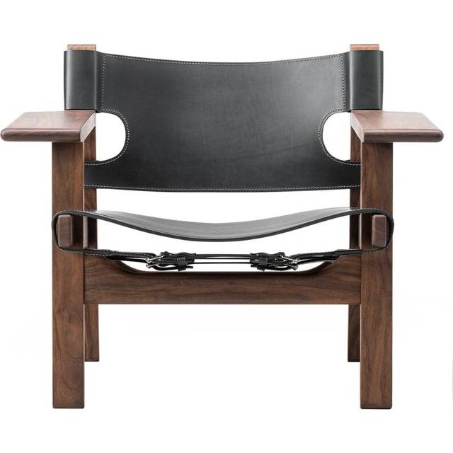 Fredericia Furniture - The Spanish Chair 2226 by Børge Mogensen  - Fåtölj - Oiled Walnut / Black Saddle Leather - W82,5 x D60 x H67 x SH33 cm