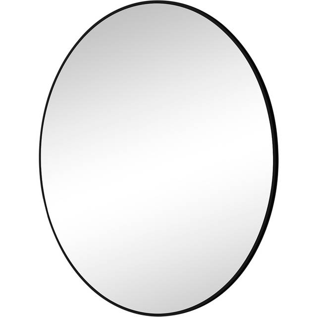 Furniturebox Emma Round Black Frame Wall Mirror 100cm - 100 x 100cm