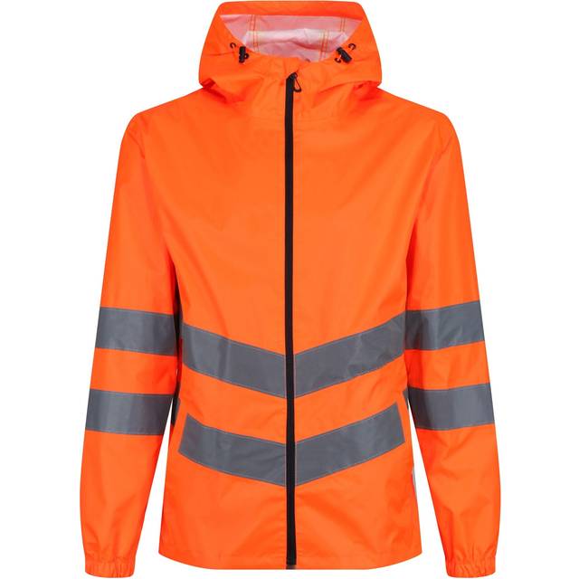 TRW497 Mens Hi Vis Pro Waterproof Reflective Packaway Work Jacket PLUS BAG