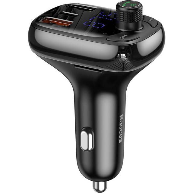 Baseus FM Transmitter Car Quick Charger For Phone Bluetooth 5.0 Car Kit Audio MP3 Player 5A Fast