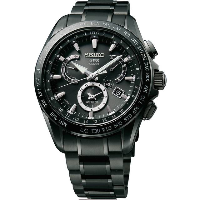 Seiko Astron Watch GPS Solar Dual Time Titanium - Black