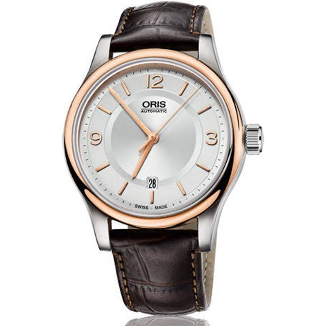 Oris Watch Classic Date Leather - Silver