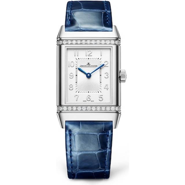 Jaeger-LeCoultre Reverso Classic Ladies' Diamond & Blue Alligator Leather Strap Watch