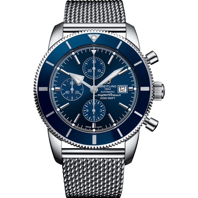 Breitling Watch Superocean Heritage II Chronograph 46 Gun Blue Ocean Classic Bracelet - Blue