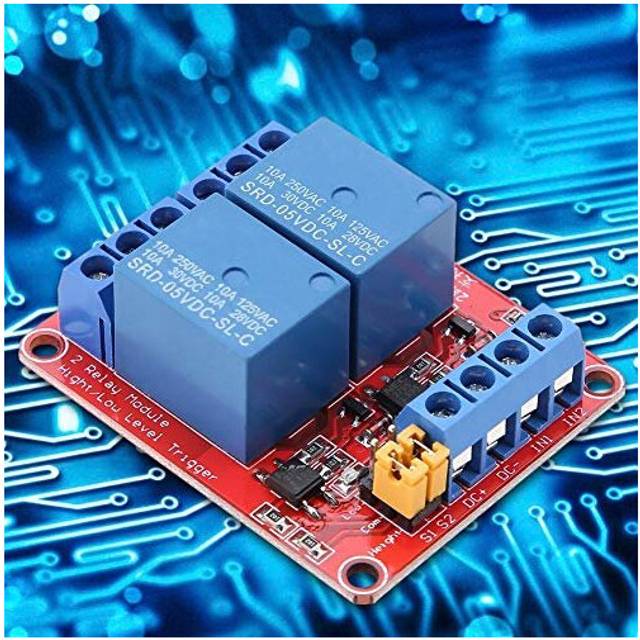 5V Relay Module, 2 Channel Relay Module Power Relay Module Board with Optocoupler Isolation High and Low Level Trigger(5V)