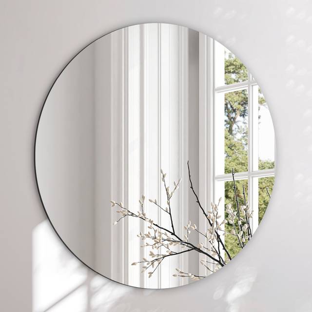 Incado Rundt Træramme Vægspejl 50cm