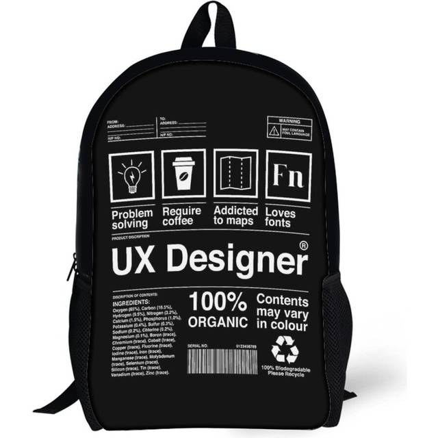 Backpacks UXer Product Package Carton Ingredients 17inch School Bag