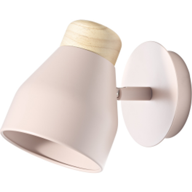 Contemporary scandinavian designed wall light fitting in pastel soft pink by ...