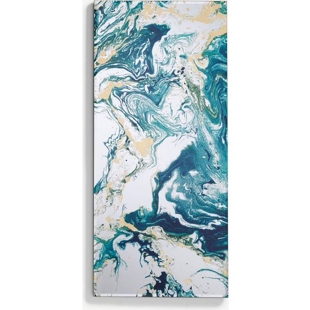 John Lewis Abstract Art Rectangular Wall Mirror, 100 x 45cm, Blue