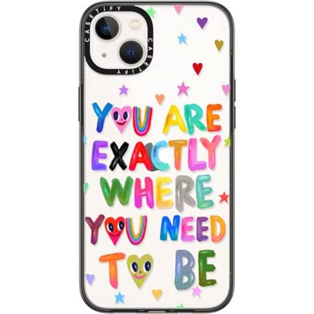 CASETiFY Compact iPhone 14 Plus Case [2X Military Grade Drop Tested / 4ft Drop Protection] - You are Exactly - Clear Black