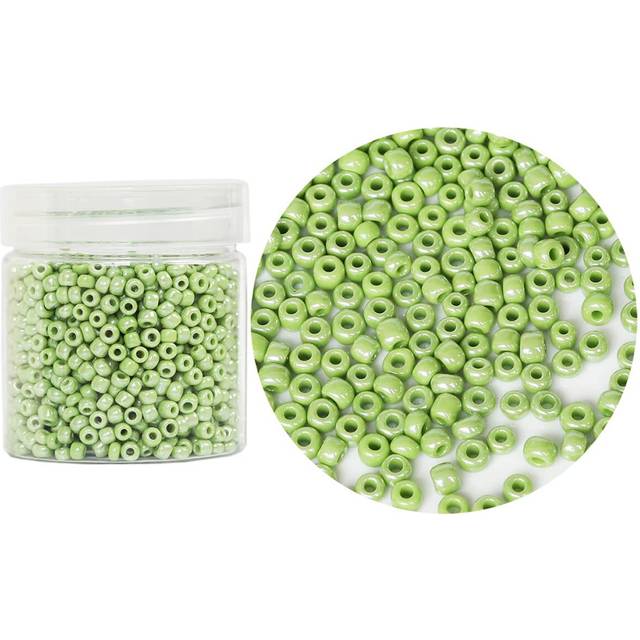 Bala&Fillic Opaque Light Green Pearl 4mm Glass Seed Beads About 1400pcs/110g in Box 6/0 Glass Craft Seed Beads for Jewelry Making Light Green Pearl