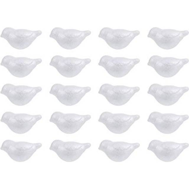 20Pcs Craft Foam Birds Styrofoam Polystyrene Modelling Foam Birds Styrofoam Shapes for Flower Arranging Gift Wedding Valentines DIY Crafts Projects
