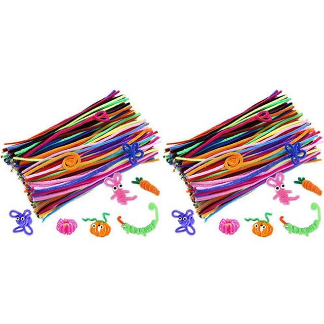 400 Pcs Random Colors Pipe Cleaners Chenille Stem 6mmx12 Inch for DIY Art Crafts Decorations
